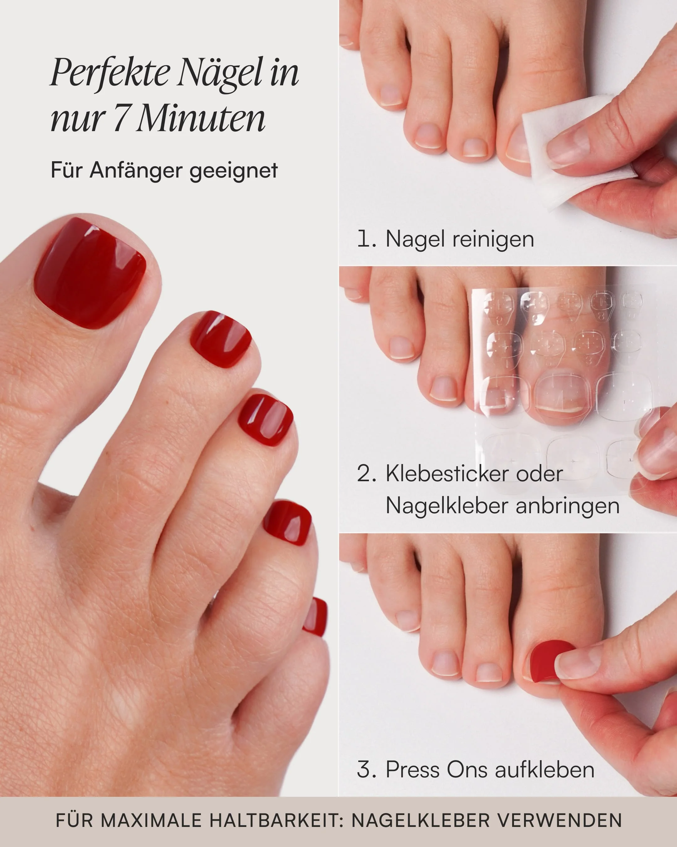 Mon Cheri Extra Short Square Mani & Pedi Set - Soft Gel Press Ons - Image 6