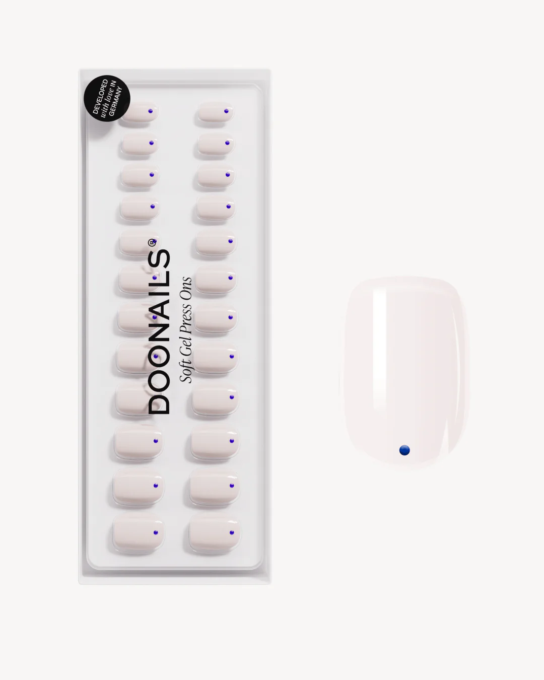 Blue Dots Extra Short Square Soft Gel Press Ons
