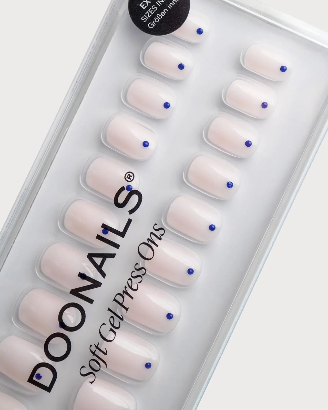 Blue Dots Extra Short Square Soft Gel Press Ons - Image 5