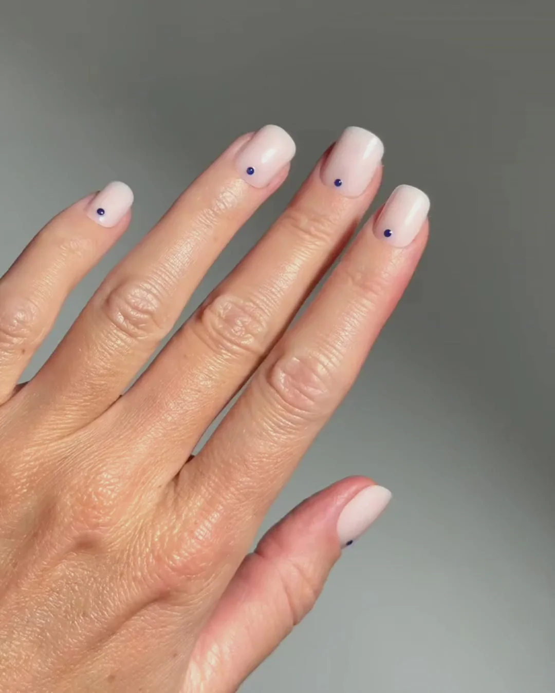 Blue Dots Extra Short Square Soft Gel Press Ons - Image 7