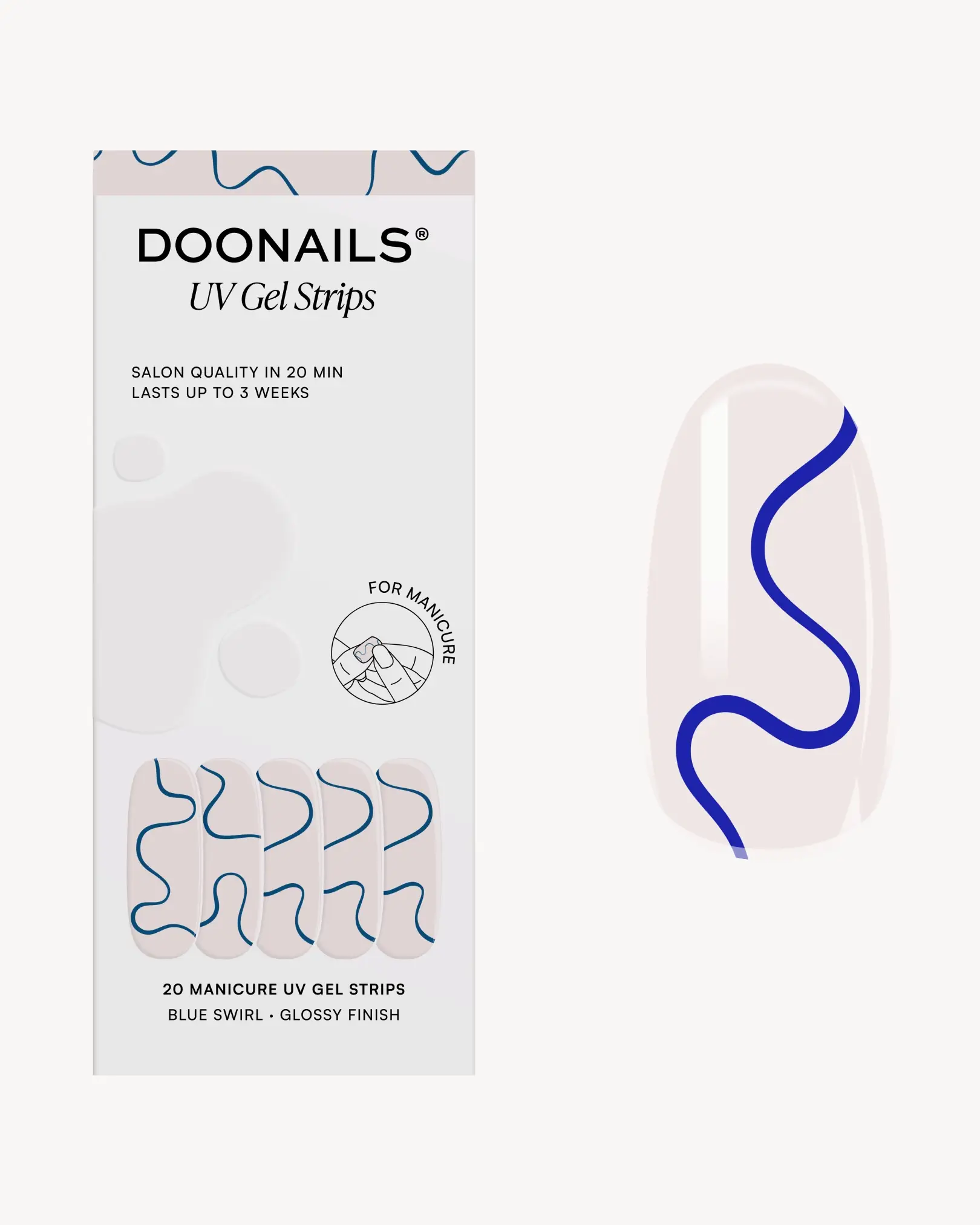 Blue Swirls UV Gel Strips