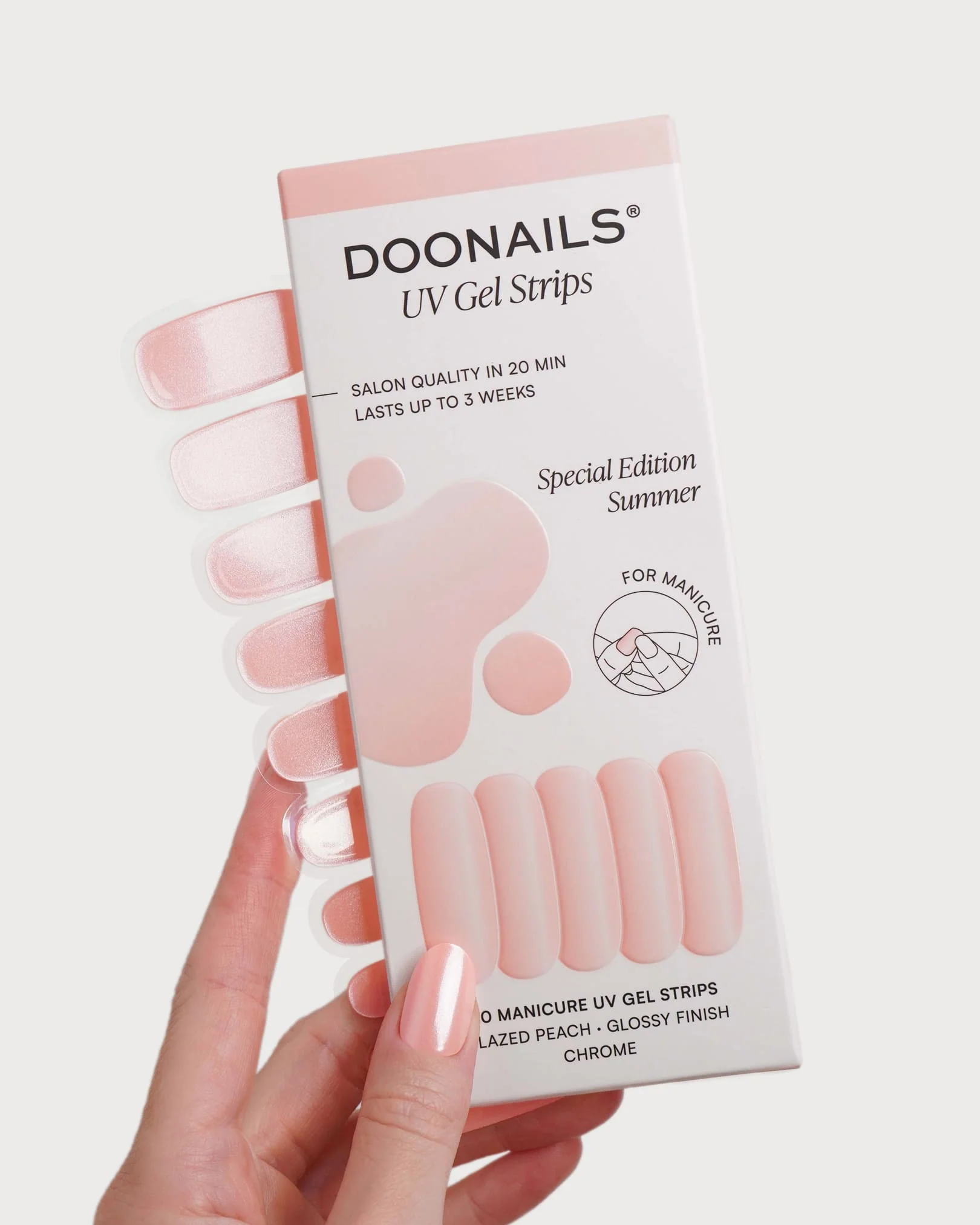 Glazed Peach UV Gel Strips - Image 3