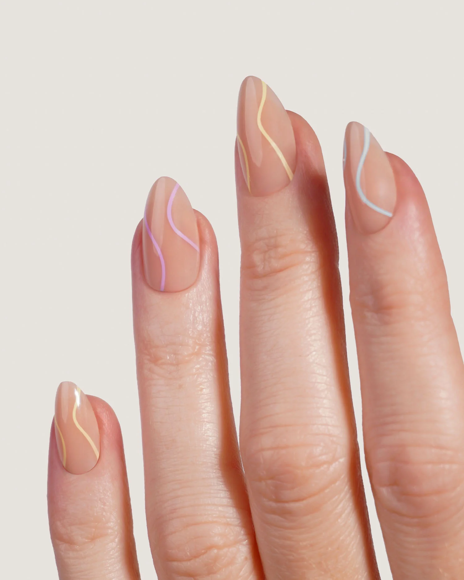 Pastel Swirl Short Almond Soft Gel Press Ons - Image 2