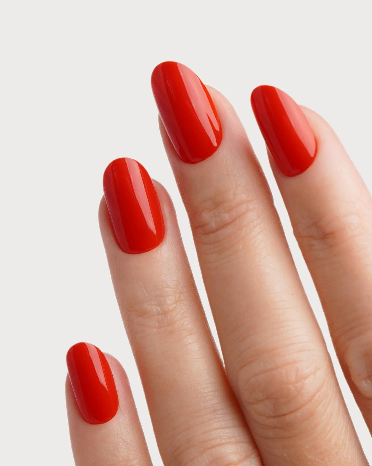 Rose Red Medium Round Soft Gel Press Ons - Image 2
