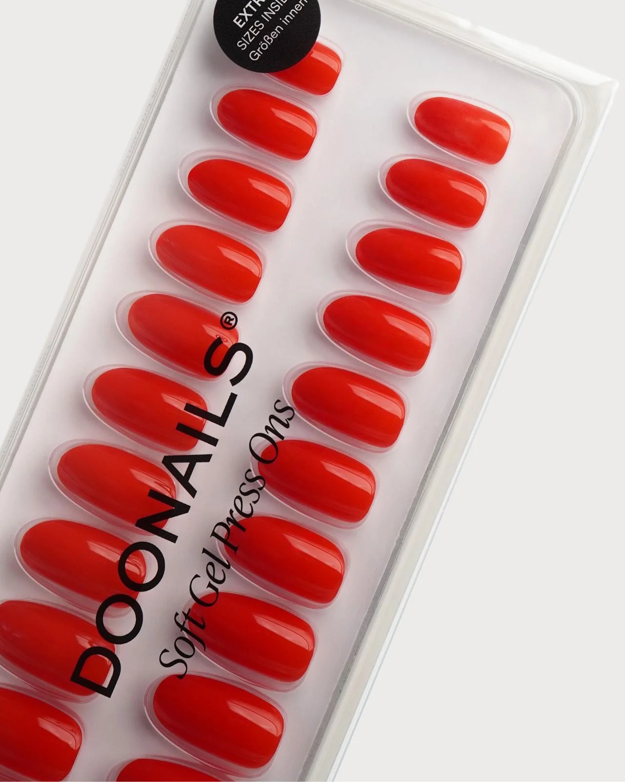 Rose Red Medium Round Soft Gel Press Ons - Image 5