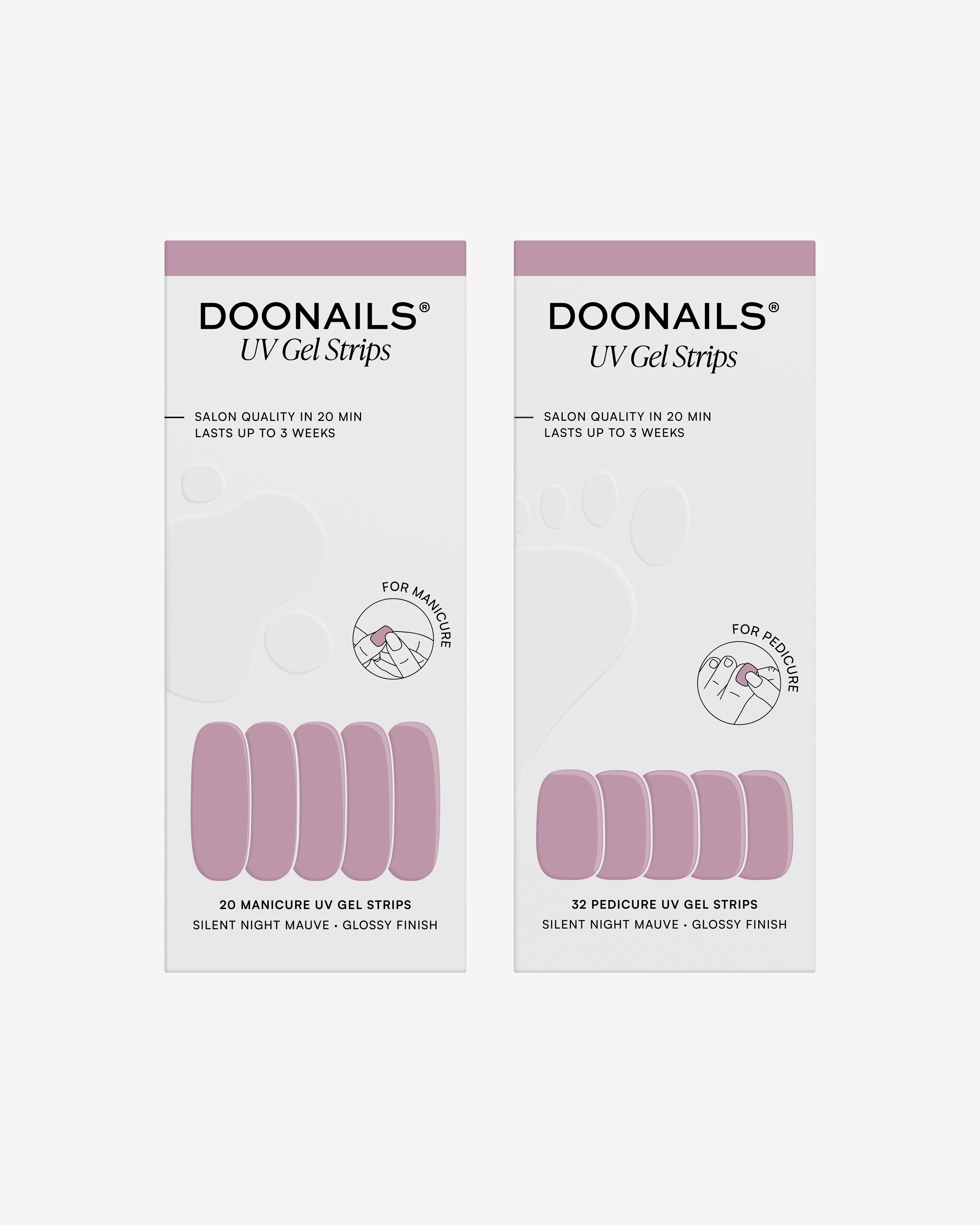 Silent Night Mauve Mani & Pedi Set - UV Gel Strips