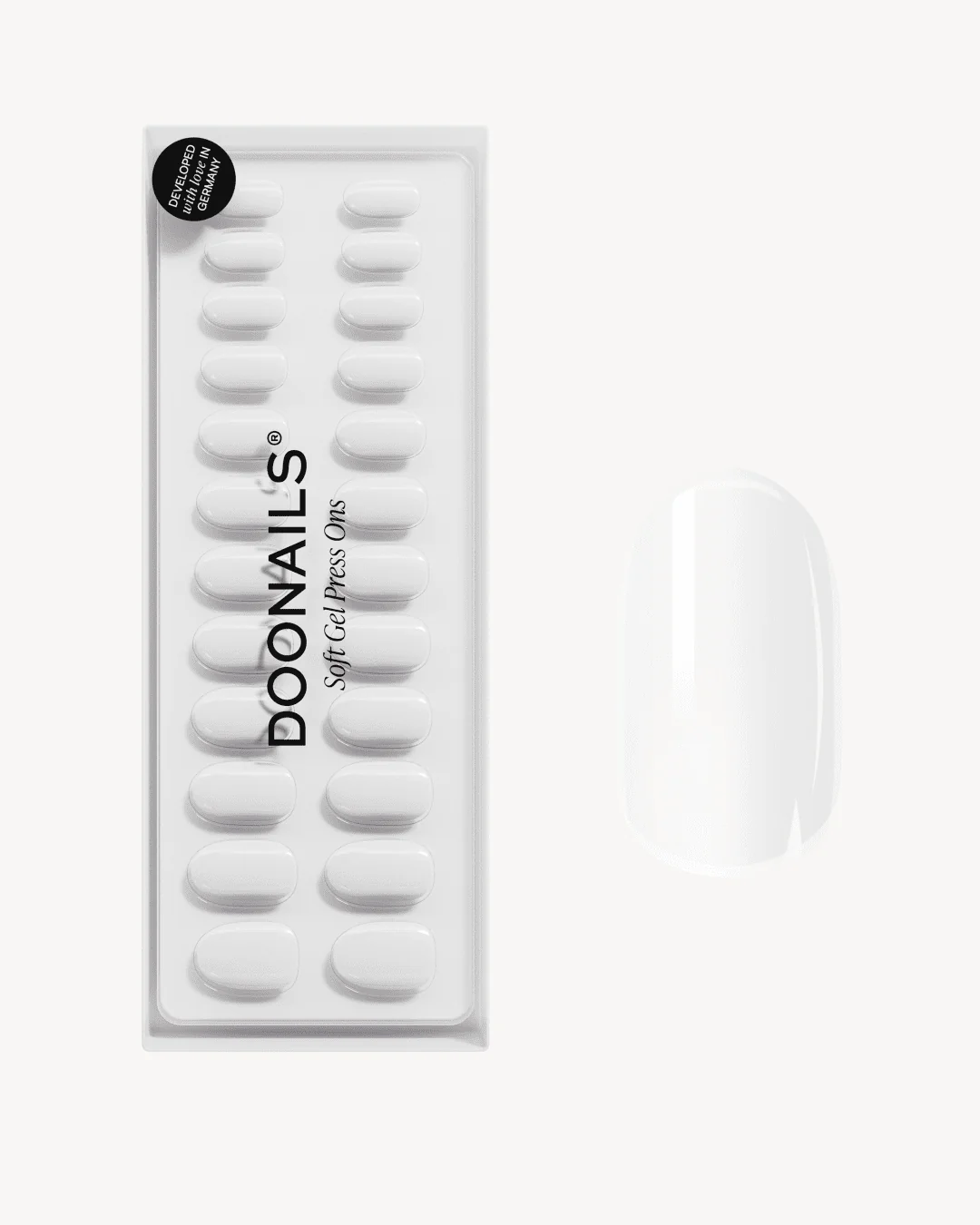 Snow White Medium Round Soft Gel Press Ons