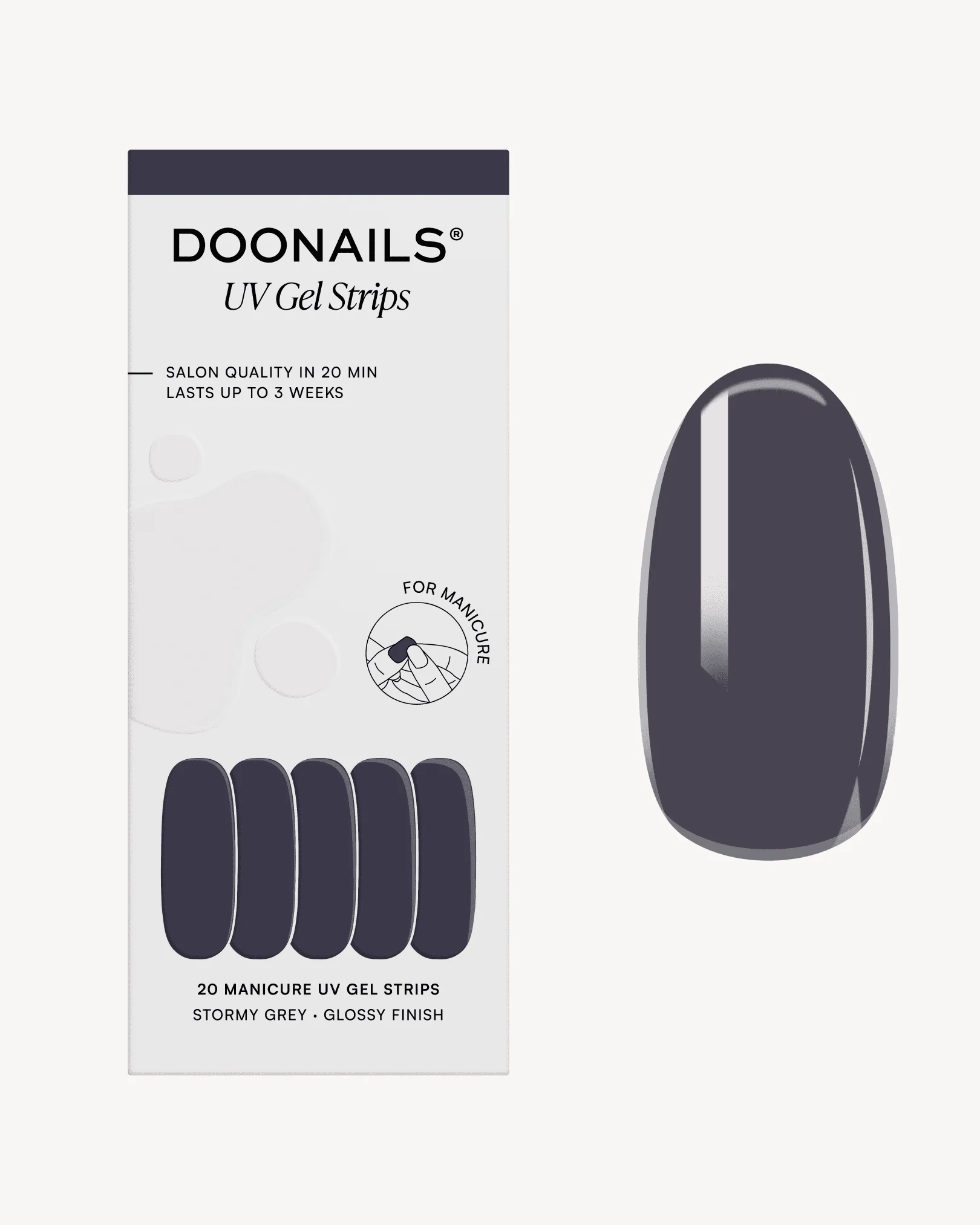 Stormy Grey UV Gel Strips